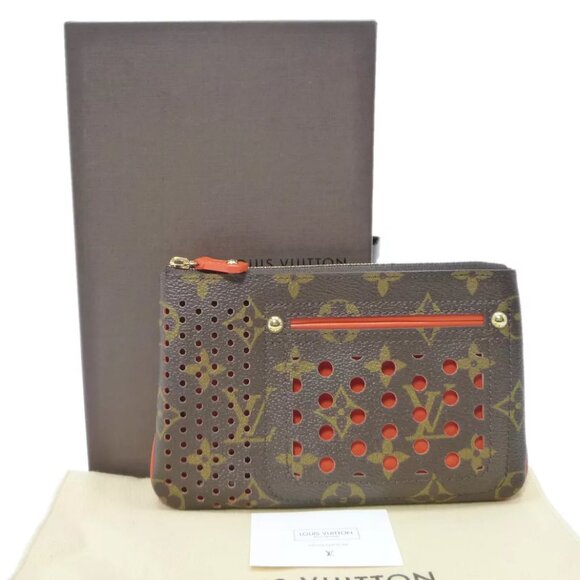 LOUIS VUITTON Monogram Perfo Pochette Plat Pouch - Picture 1 of 12